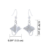 Manta Ray Sterling Silver Hook Earring TE963 - Jewelry