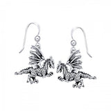 Clawing Dragon Sterling Silver Earrings TE993