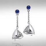 Celtic Knots Silver Sailboat Earrings TER028 - Jewelry