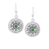 Celtic Knots Compass Silver Earrings with Gemstone TER035 - Jewelry