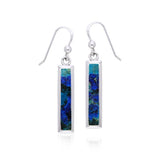 Rectangle Gemstone Inlay Earrings TER038 - Jewelry