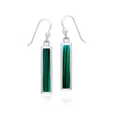 Rectangle Gemstone Inlay Earrings TER038 - Jewelry