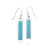 Rectangle Gemstone Inlay Earrings TER038 - Jewelry