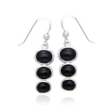 Round Tiered Cabochon Silver Earrings TER039 - Jewelry
