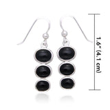 Round Tiered Cabochon Silver Earrings TER039 - Jewelry