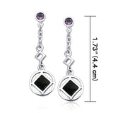 Encircled Symbol Silver Earrings TER063 - Jewelry