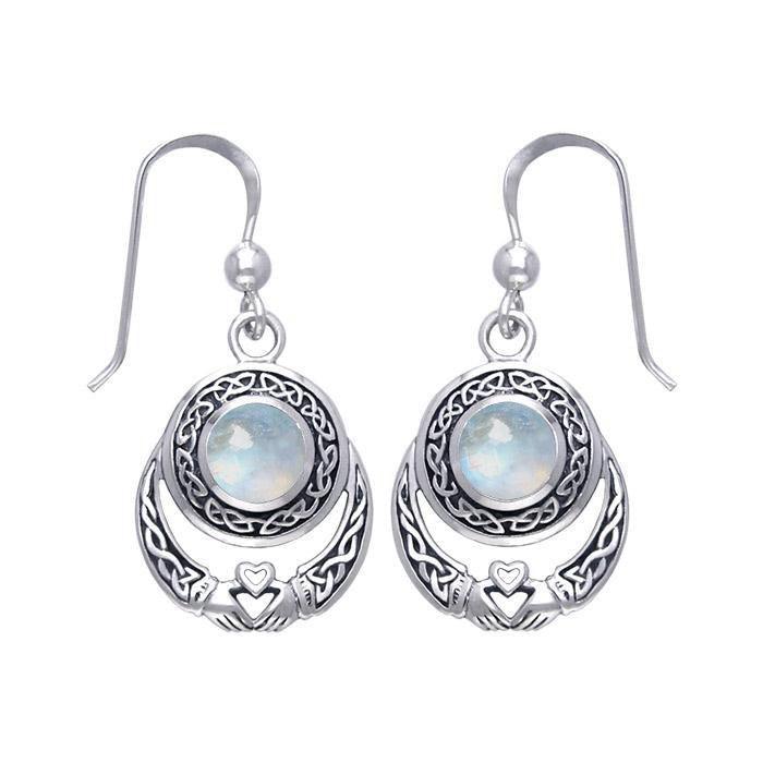 Celtic Knotwork Silver Claddagh Earrings TER070 - Jewelry