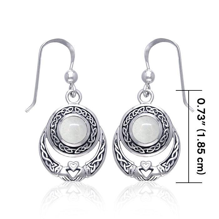 Celtic Knotwork Silver Claddagh Earrings TER070 - Jewelry