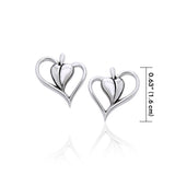 Citta Heart Silver Post Earrings TER1004 - Jewelry