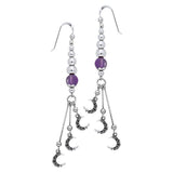 Celtic Knotwork Silver Crescent Moon Earrings TER100 - Jewelry