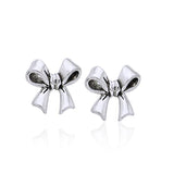 Ribbon Sterling Silver Post Earrings TER1030