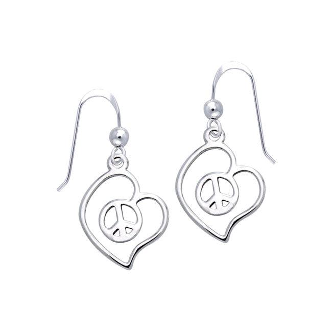 Love Peace Silver Earrings TER1054 - Jewelry