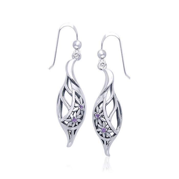 Silver Elegance Daisy Leaf Earrings TER1105 - Jewelry