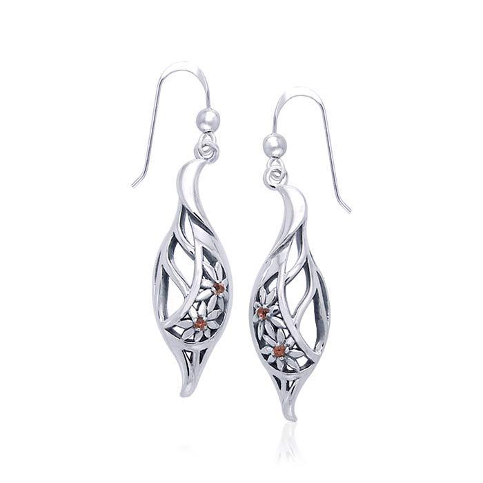 Silver Elegance Daisy Leaf Earrings TER1105 - Jewelry