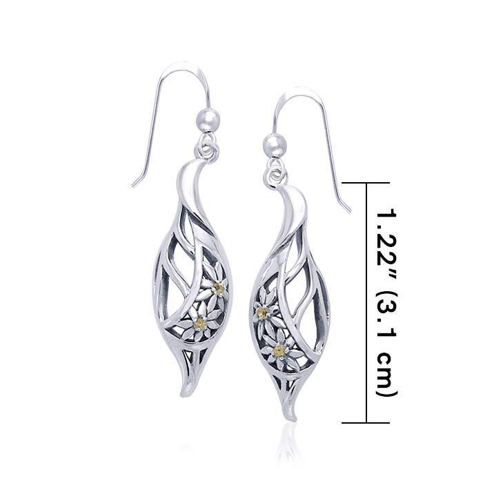 Silver Elegance Daisy Leaf Earrings TER1105 - Jewelry