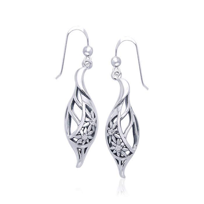 Silver Elegance Daisy Leaf Earrings TER1105 - Jewelry