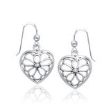 Flower Heart Silver Earrings TER1127