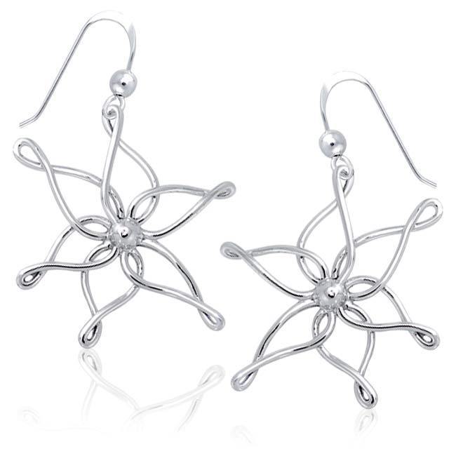 Organic Star Shape Silver Earrings TER1140 - Jewelry