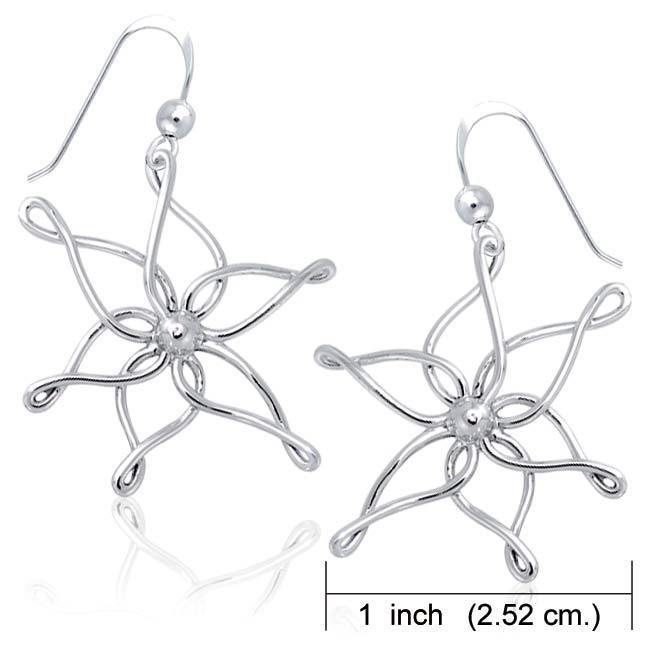 Organic Star Shape Silver Earrings TER1140 - Jewelry