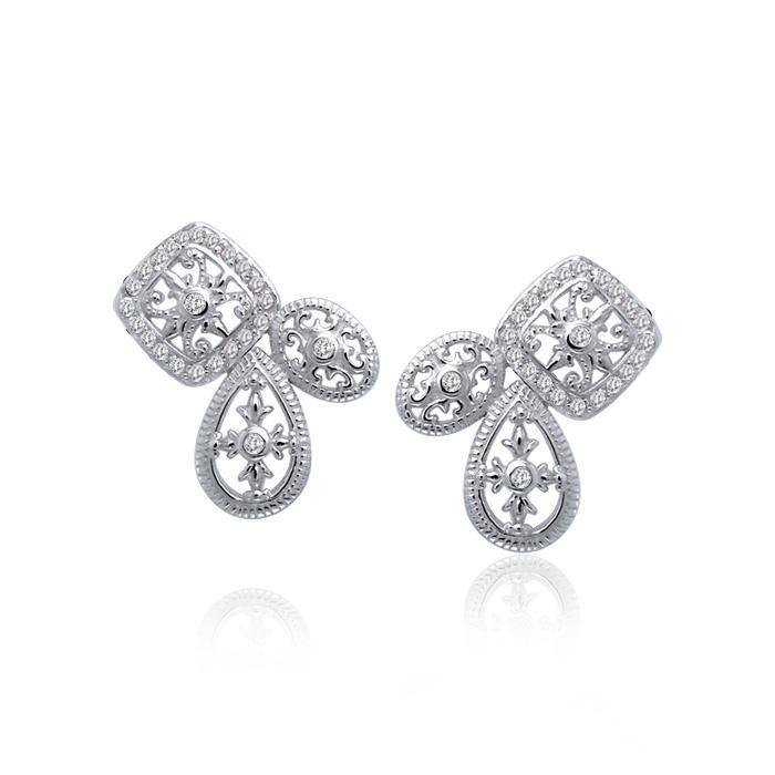 Abstract Elegance Silver Earrings TER1213 - Jewelry