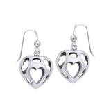 Bold Filigree Heart Silver Earrings TER1220