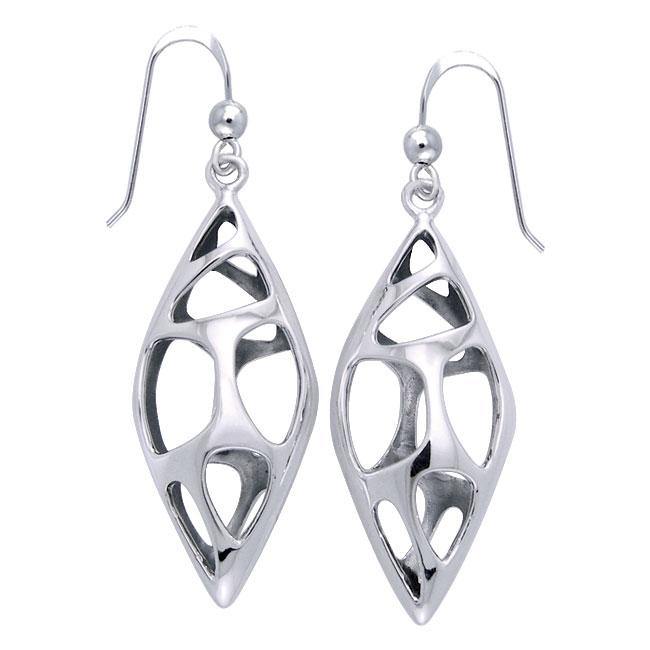 Bold Filigree Long Silver Earrings TER1224 - Jewelry