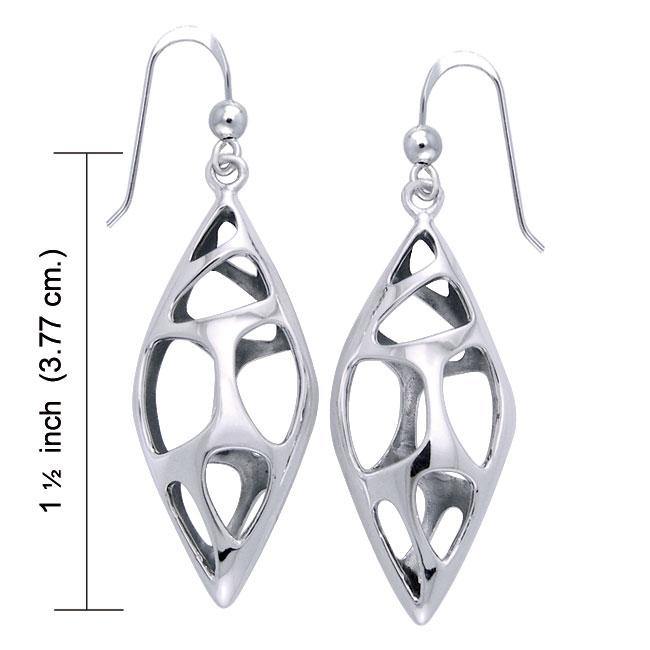 Bold Filigree Long Silver Earrings TER1224 - Jewelry