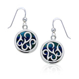 Round Silver Earrings with Inlay Stone TER1262 - Jewelry