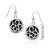 Round Silver Earrings with Inlay Stone TER1262 - Jewelry