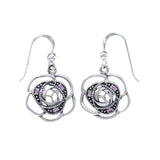 Blooming Rose Silver Earrings with Gems TER1265 - Jewelry