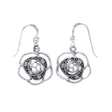 Blooming Rose Silver Earrings with Gems TER1265 - Jewelry