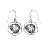 Blooming Rose Silver Earrings with Gems TER1265 - Jewelry