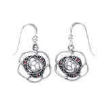 Blooming Rose Silver Earrings with Gems TER1265 - Jewelry