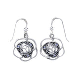 Blooming Rose Silver Earrings with Gems TER1265 - Jewelry