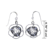 Blooming Rose Silver Earrings with Gems TER1265 - Jewelry