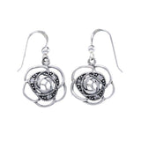 Blooming Rose Silver Earrings with Gems TER1265 - Jewelry