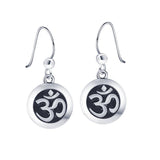 Round Om Silver Earrings TER1377