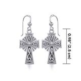 Modern Celtic Cross Silver Earrings TER1381 - Jewelry