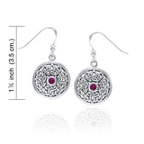 Celtic Flower with Gemstone Silver Earrings TER1387 - Jewelry