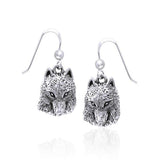 Wolf Head Silver Earrings TER1454 - Jewelry