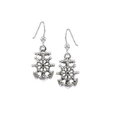 Anchor with Wheel Silver Earring TER1515 - Jewelry