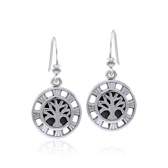 Sun Tree of Life Sterling Silver Earrings TER1547 - Jewelry