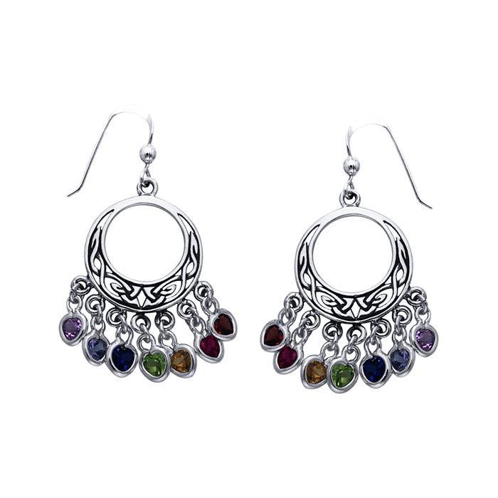 Celtic Chakra Gemstone Earrings TER163 - Jewelry