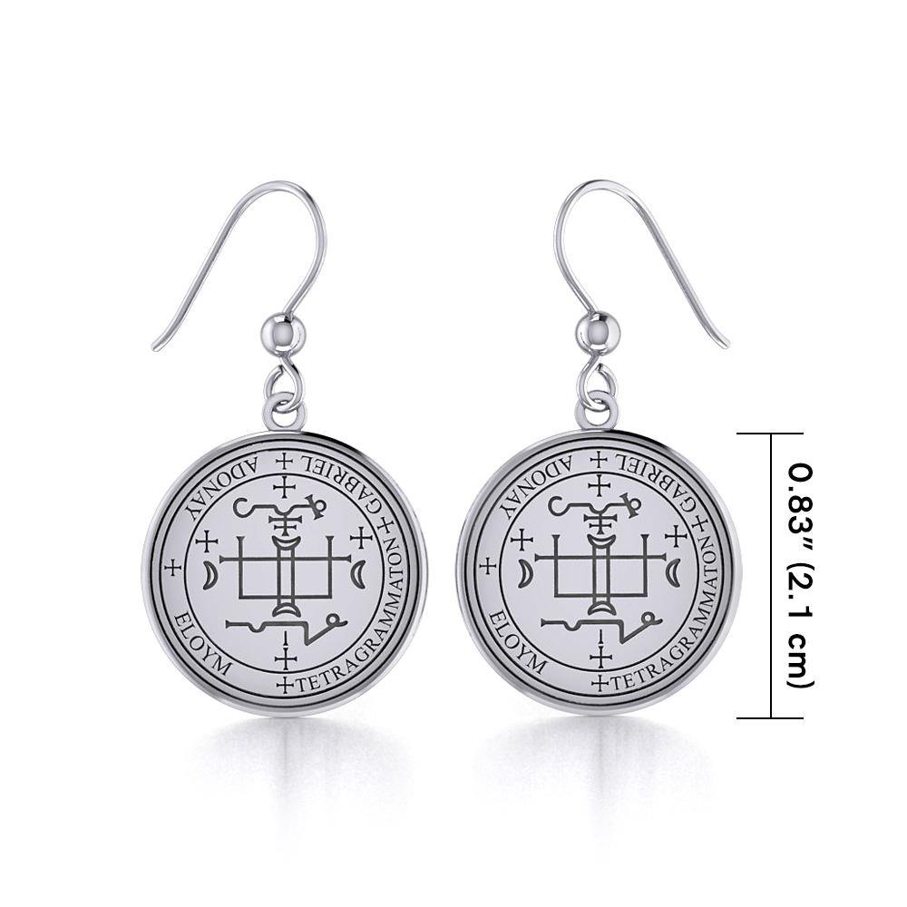 Archangel Gabriel Sigil Small Silver Earring TER1630 - Jewelry