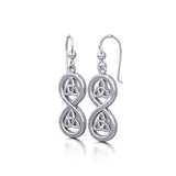 Infinity with Trinity Knot Sterling Silver Earrings TER1736