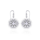 Wonderful Celtic Compass Rose Silver Earrings TER1765