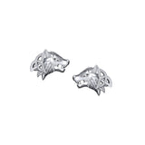 Wolves with Celtic Sterling Silver Post Earrings TER1789