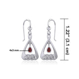 Celtic Knot Silver Earrings with Dangling Gemstone TER1794 - Jewelry