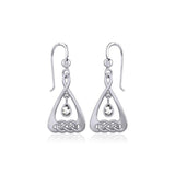 Celtic Knot Silver Earrings with Dangling Gemstone TER1794 - Jewelry