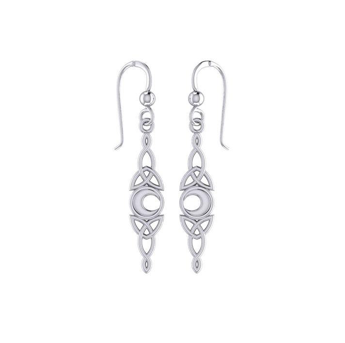 Celtic Moon Woven Design Silver Earrings TER1795 - Jewelry